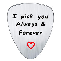 BESPMOSP Boyfriend Gifts I Pick You Always And Forever Guitar Picks For Husband Valentines Day Gifts For Him