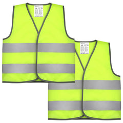 Firtink 2 Pieces Hi Vis Vests for Kids,Kids High Visibility Reflective Vest,High Vis Vests,Hi Vis Safety Vests,High Vis Jacket with Reflective Strips for Kids Outdoor (L)