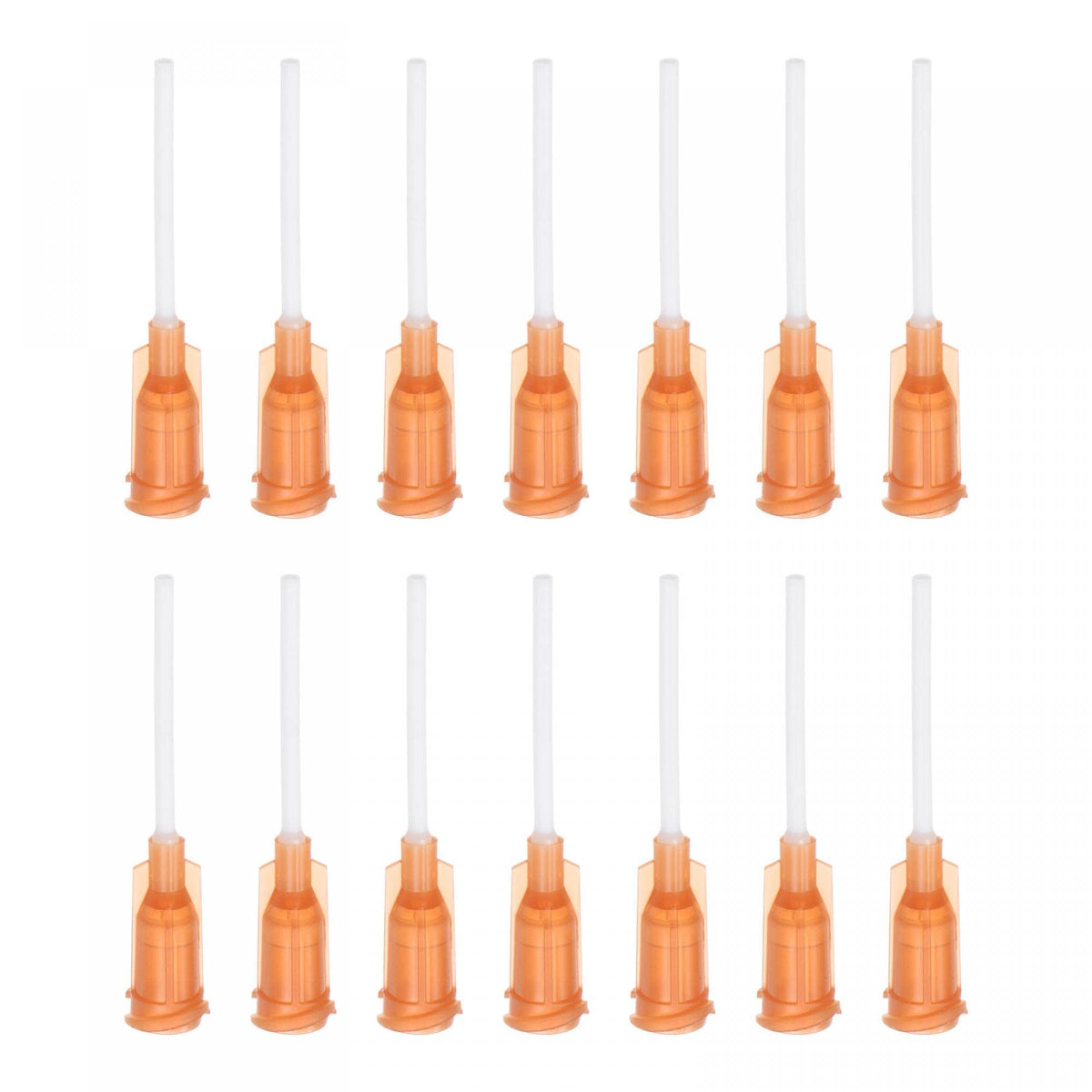 sourcing map 50 Pcs 15G Plastic Dispensing Needles, 1 inches PP Glue Needle Tube Blunt Luer Lock Tips with PP Flexible Needle for Liquid Glue Gun, Amber