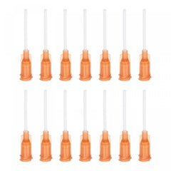 sourcing map 50 Pcs 15G Plastic Dispensing Needles, 1 inches PP Glue Needle Tube Blunt Luer Lock Tips with PP Flexible Needle for Liquid Glue Gun, Amber