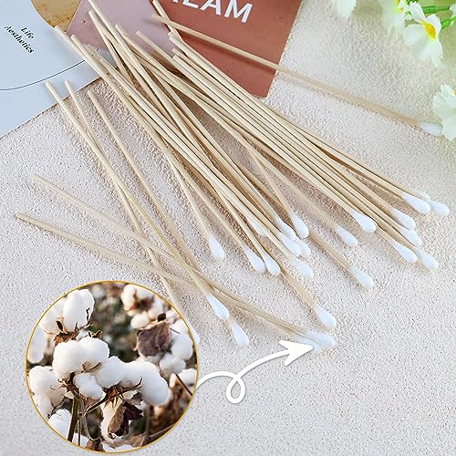 6 Inch Long Cotton Buds, 200pcs Extra Long Handle Ear Buds Cotton Swabs Earbuds for Cleaning, Makeup, Polishing Jewelry, Arts and Crafts (15cm)