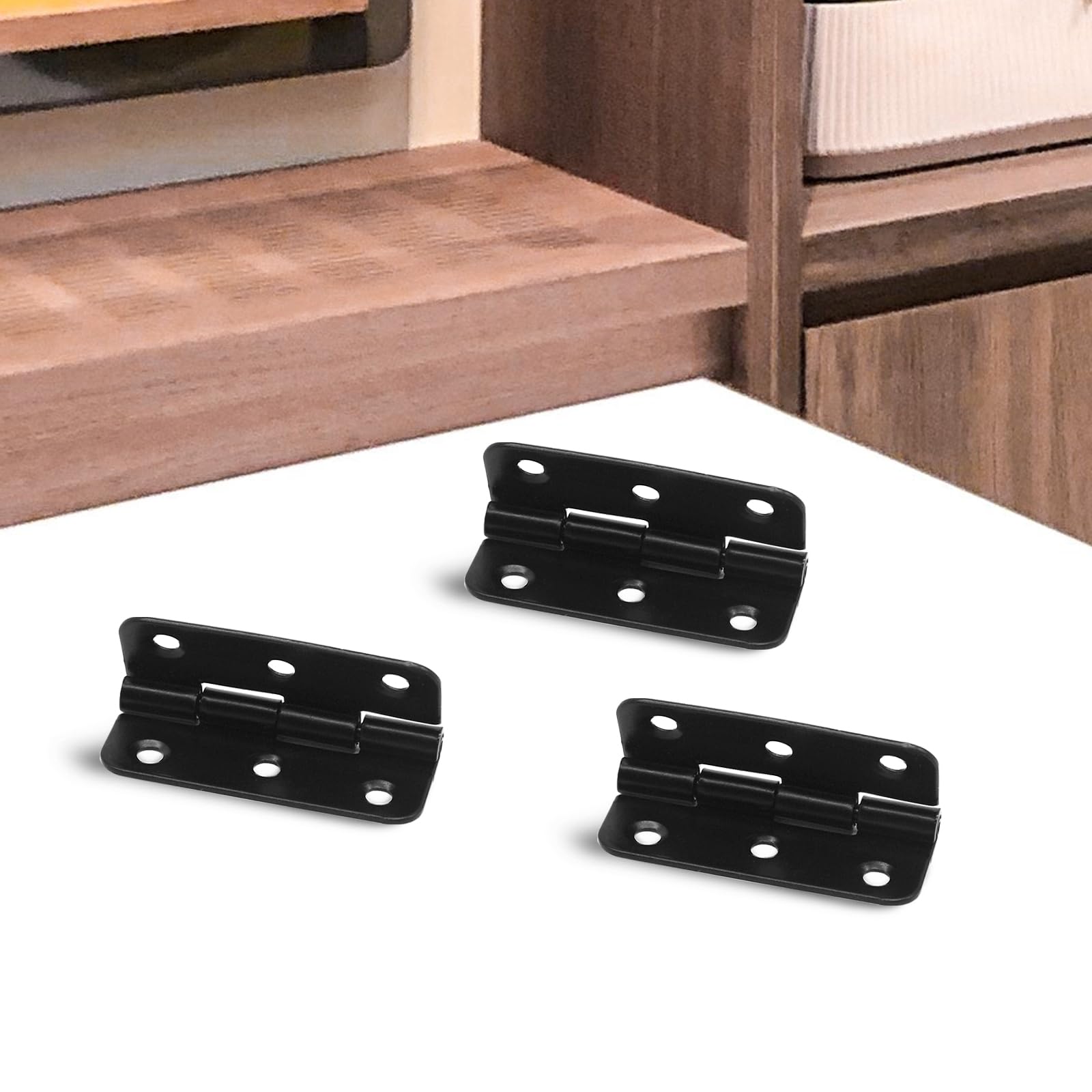 JJWNMLL Hinges 6 pcs - 2 inch Hinges for Wood Black Door Hinges with 38 pcs Hinge Screws for Home Furniture Hardware Cabinet Closet Door Drawer Wood Box