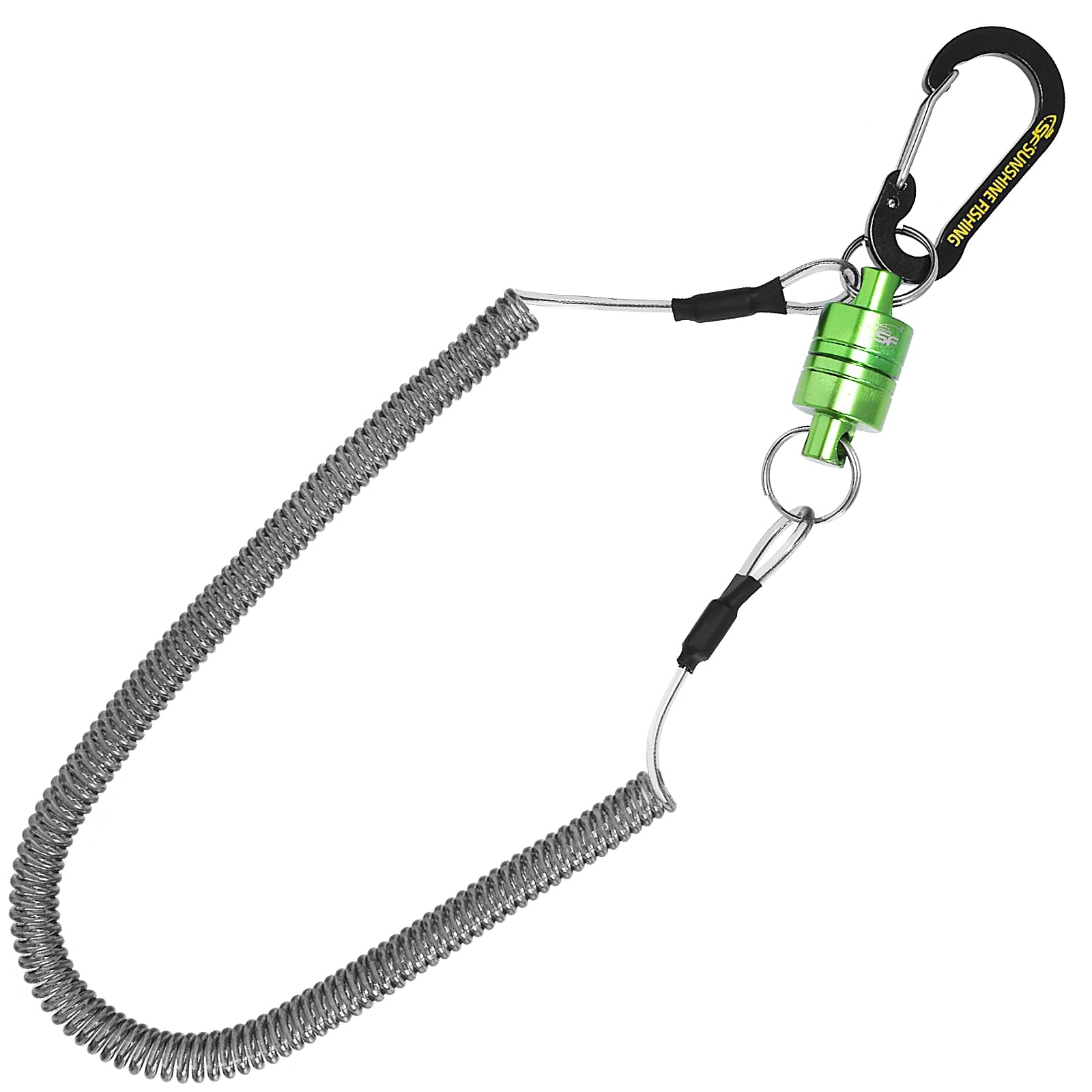 SF Strongest Magnetic Release Holder with Coiled Lanyard Carabiner - Green