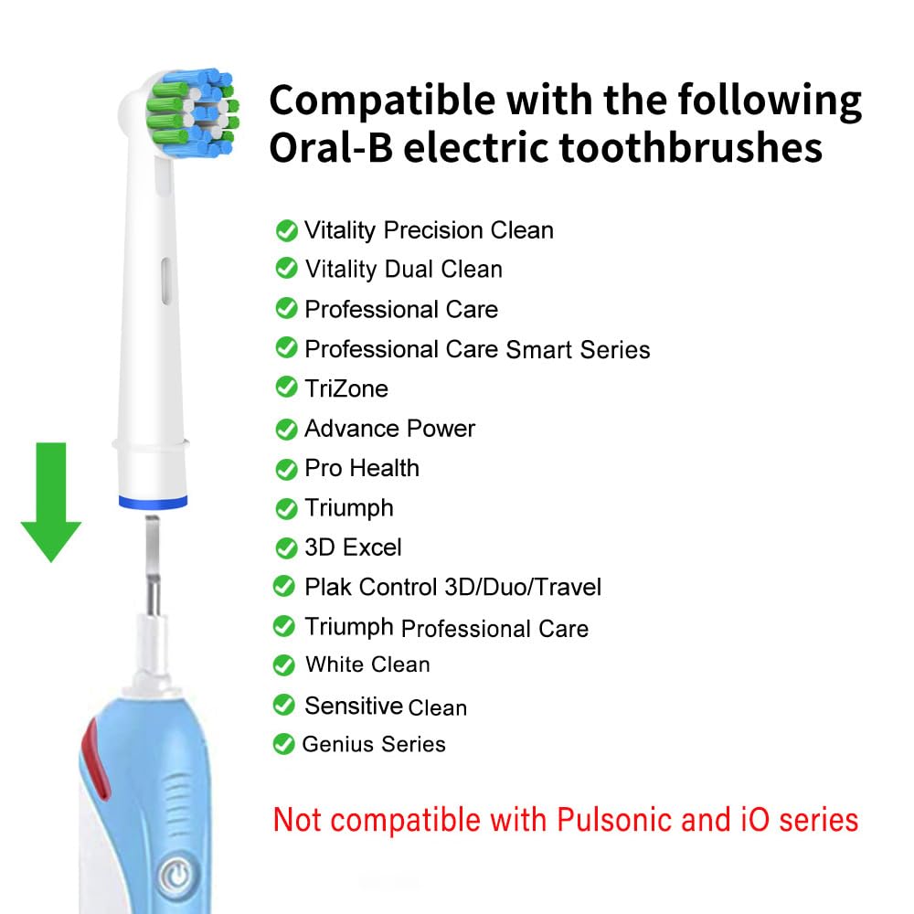 16 Pack Replacement Toothbrush Heads Compatible with Oral B Electric Toothbrush, White. Deep and Precise Cleaning.