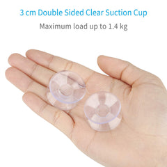 Pawfly Double Sided Suction Cups 3 cm Clear PVC Plastic Suckers for Glass Table, 20 Pack