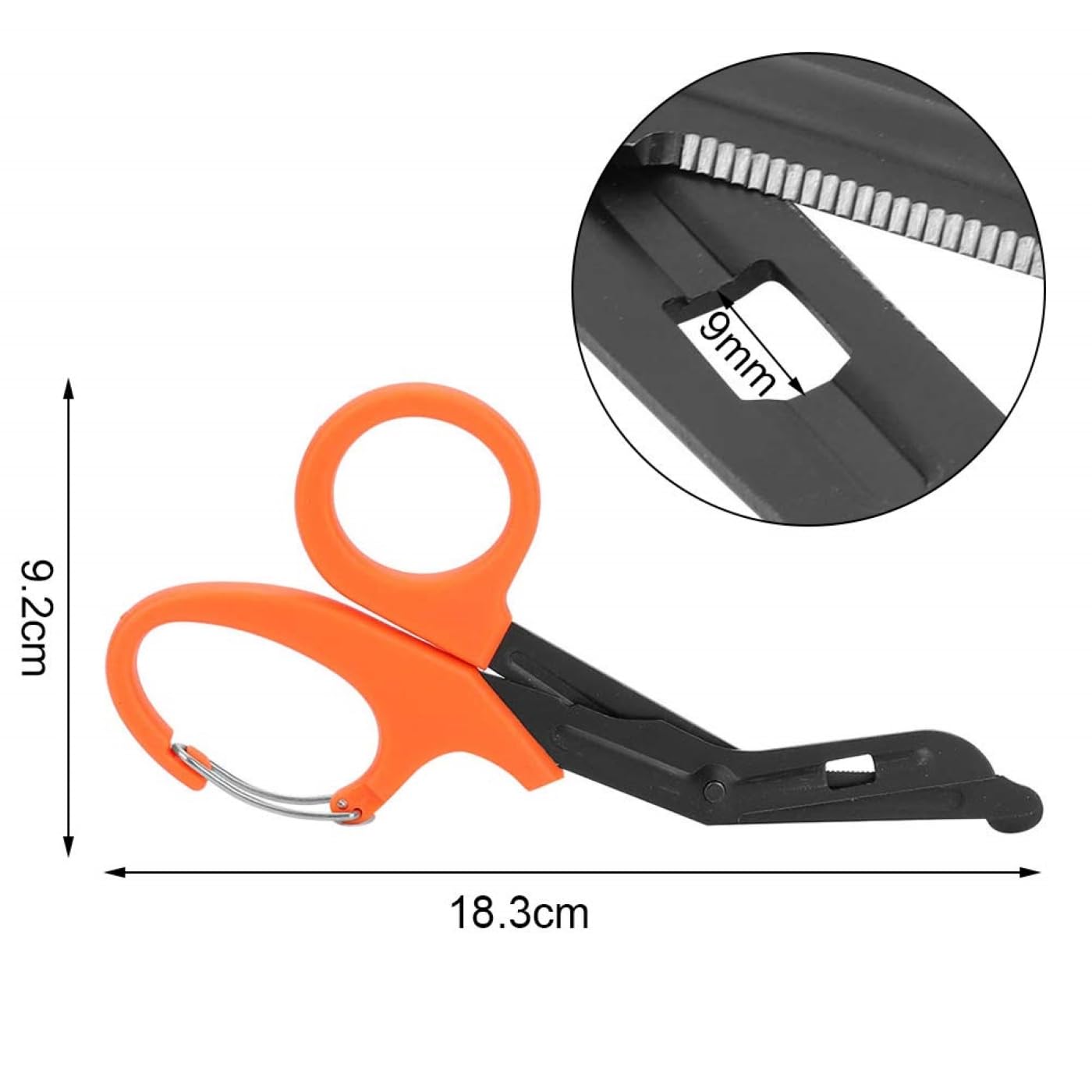 Titanium Bandage Shears Scissors EMT and Trauma Shears, Bent Stealth Black Coated for Nurses, Students, Emergency Room (Orange, 19cm)