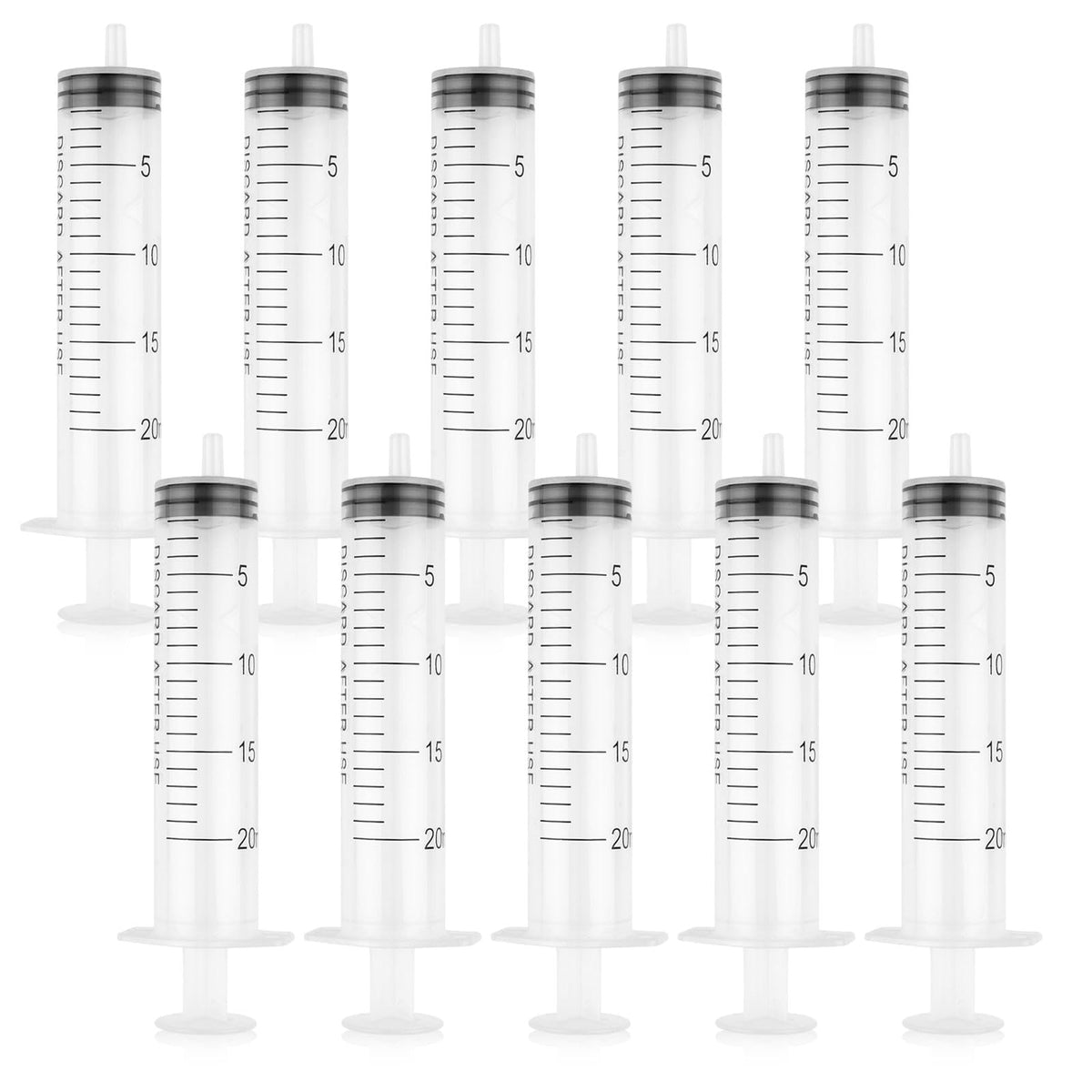 Syringes Set, 20ml Syringe, Plastic Syringe, Liquid Measuring Syringe Tools, Feeding Syringe for Pets, Syringe for Labs, Animal Feeding, Dispensing, Watering (No Needle, 10 PCS)