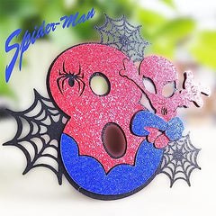 ZHIHUI 7 Pcs Cake Toppers, Personalised 2nd Birthday Cake Topper，Superhero Spiderman Happy Birthday Cake Toppers, Double Sided Glitter Cupcake Topper Birthday Party Decorations for Boys Children Kids