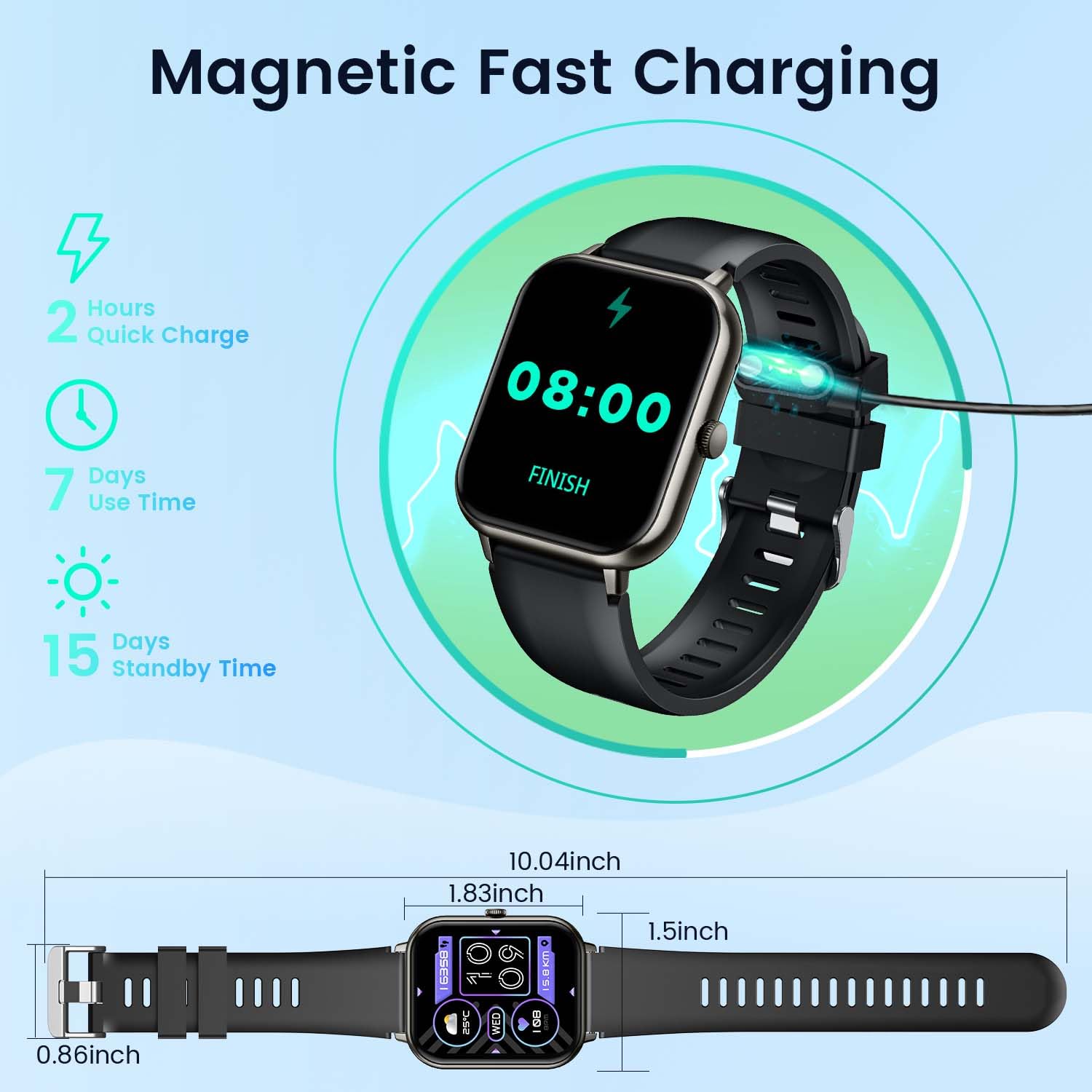 Smartwatch Fitness Tracker for Women Men: 1.83 inches Smart Watch Answer Make Calls with Heart Rate Sleep Monitor 100and Sport Mode Calorie Step Counter IP67 Waterproof Activity Tracker Compatible IOS Android