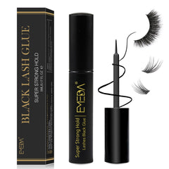 EMEDA Black Eyelash glue super strong hold Professional Latex Free False Eyelash Glue Waterproof Lash Glue Black Strip Eyelash Adhesive 5ml 0.17OZ Lashes Glue (Black)