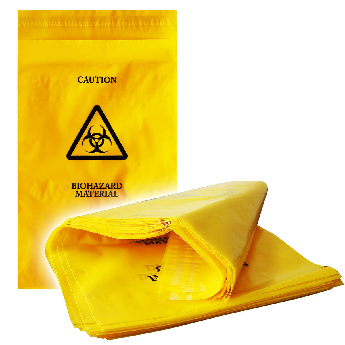 25 Pack - RE-GEN Bio-Hazard Clinical Medical Waste Disposal Yellow Sack Bags Small - 195mm x 310mm