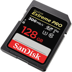 SanDisk 128GB Extreme PRO SDXC card up to 300 MB/s UHS-II Class 10 U3 V90