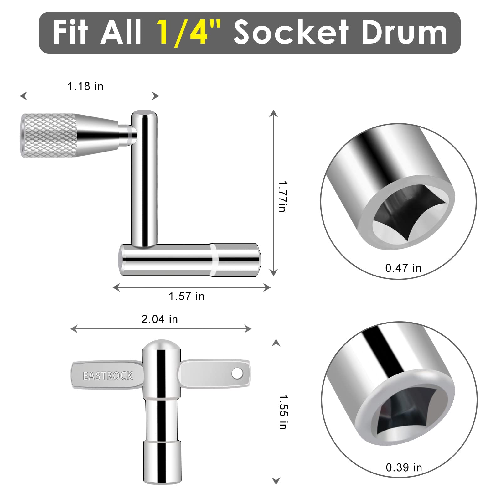 EASTROCK Drum Keys 4 Pack,with Continuous Motion Speed Key Universal Drum Tuning Key Wrench Z-type Drum Percussion Hardware Tool