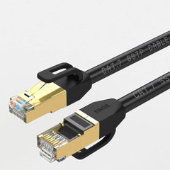 Cat7 Ethernet Cable 0.5M, cat 7 Patch Cord Gigabit Network lan cable high speed 10gbps gold plated RJ45 connector for Modem router Patch panel computer laptop TV box (0.5M, Black)