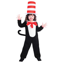 amscan 9904195 - Kids Dr Seuss The Cat in the Hat Jumpsuit World Book Day Fancy Dress Costume Age: 6-8 Yrs