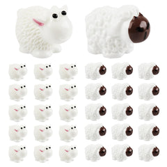 LLMSIX 30PCS Mini Sheep Figurines Fairy Garden Sheep Ornament Outdoor Statue Animal DIY Craft Cake Topper Home Decor for Dollhouse Bonsai Micro Landscape (Male and Mother Sheep)