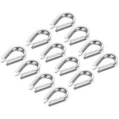 PATIKIL M4 Stainless Steel Thimble, 50 Pack Wire Rope Thimbles for 5/32 inches Diameter Wire Rope Cable Rigging