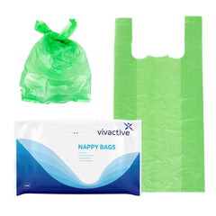 Vivactive Extra Large Incontinence Nappy Disposal Bags - 100 Pack, green