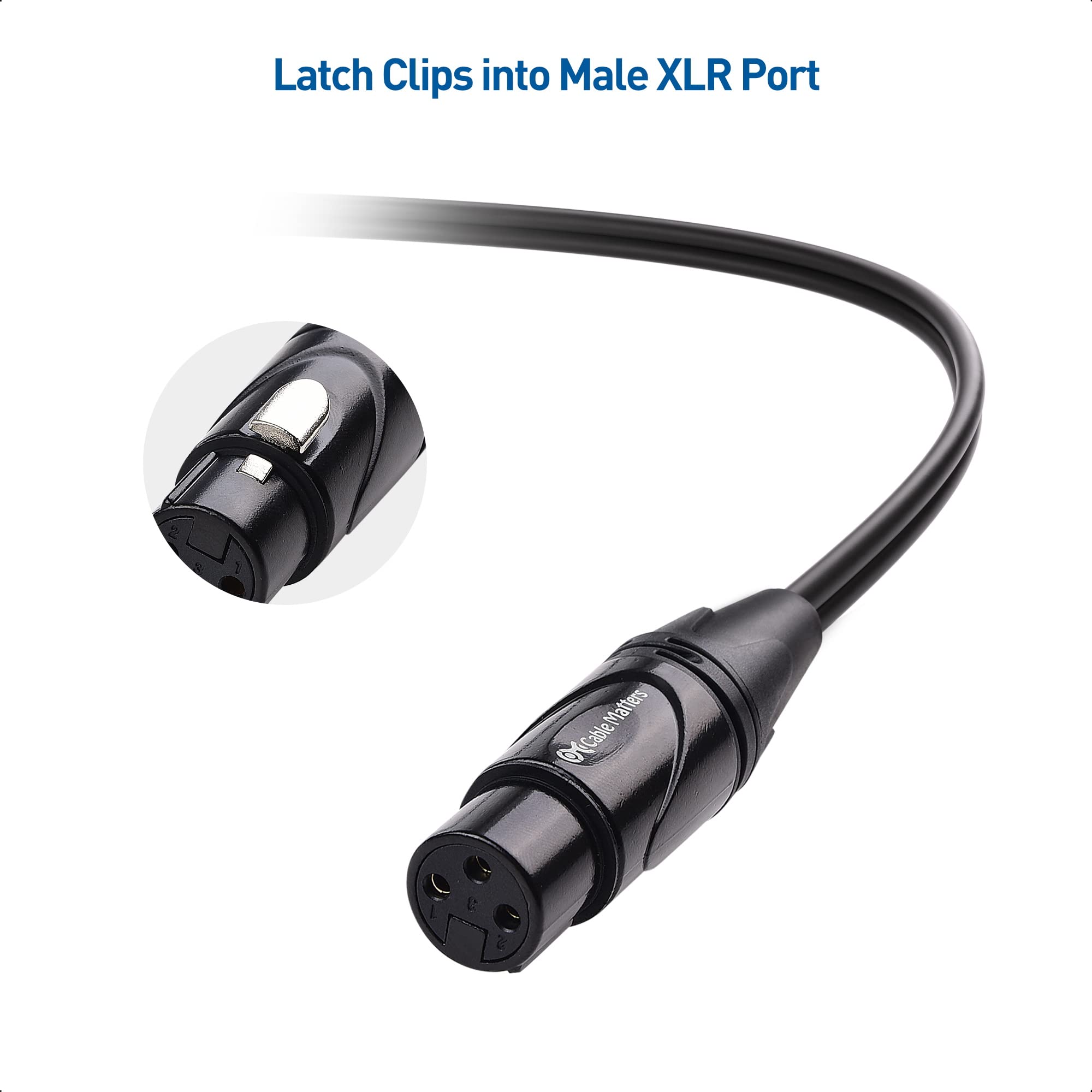 Cable Matters XLR Splitter Cable, Female to 2 Male XLR Y Cable 45 cm, Microphone Patch Y Cable, XLR Female to Dual XLR Male 3 Pin Splitter Cord Audio Adapter