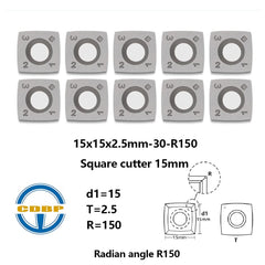 CDBP 15mm Square with 6 inches Radius Carbide Cutter Inserts (15×2.5mm-R150) for Woodturning Roughing Tool Fit for Shelix Cutterhead, 3 PCS