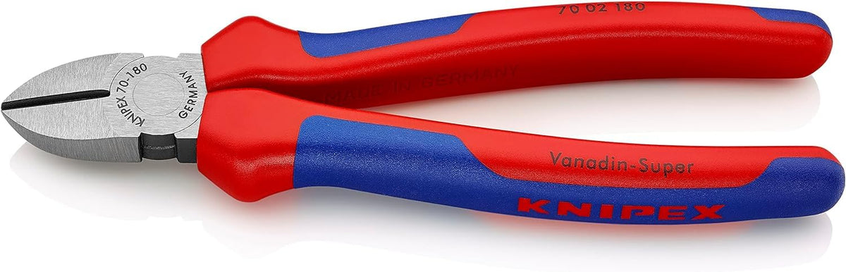 Knipex Diagonal Cutter black atramentized, with multi-component grips 180 mm 70 02 180