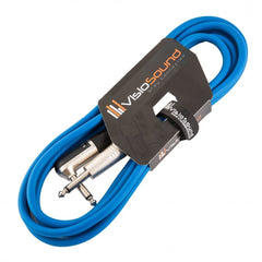 Guitar Lead 6.35mm 1/4 inches Mono Jack to Angled Jack/Instrument Cable / 6 Colours 3m Blue