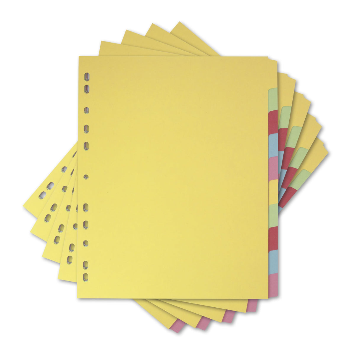 Elba A4and (Extra Wide), 10 Part Card File Dividers, Assorted, 5 Packs of 10