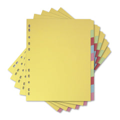 Elba A4and (Extra Wide), 10 Part Card File Dividers, Assorted, 5 Packs of 10