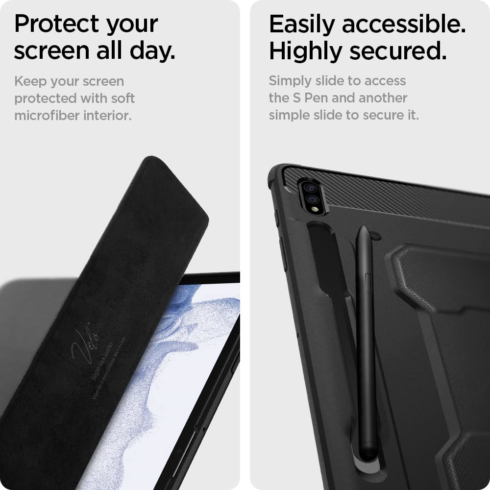 Spigen Rugged Armor Pro Case Compatible with Samsung Galaxy Tab S8 Plus and Compatible with Galaxy Tab S7 Plus - Black