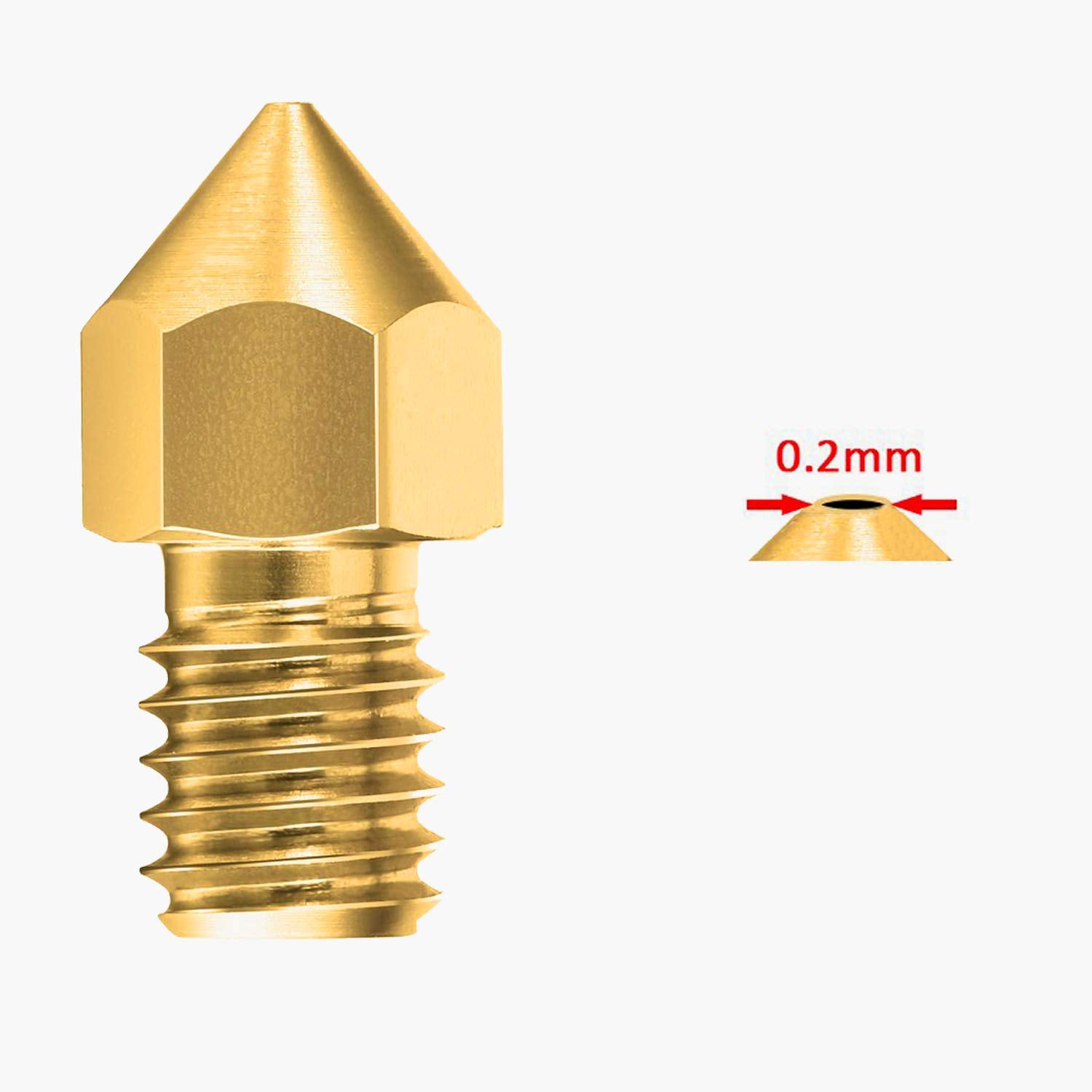 10 PCS 0.6MM MK8 3D Printer Brass Extruder Nozzles with 3 Cleaning Needles and Metal Storage Box for Creality Ender 3 Ender 3 pro Ender 5 CR-10 MK8 Makerbot Anet A8 Anet A6