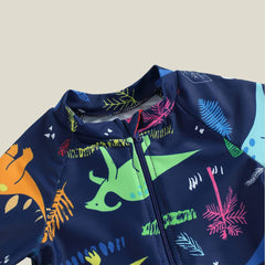 PythJooh Baby Boy Swimsuit Zipper Rash Guard One Piece Beach Swimwear Shark Print Shorts Swimming Outfits 0-5Years