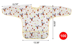 Discoball 5 pcs Baby Bibs with Sleeves - Waterproof Long Sleeve Bib Unisex Feeding Bibs Anti-Dressing Bibs Baby Drool Bibs Painting Apron Bibs for Infant Toddler 2-4 Years