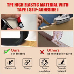 flintronic 5m*12mm U-Shape Flexible Furniture Edge Banding, Baby Safty Baby Edge Protector, Self Adhesive TPE Wood Edging Tape, DIY Furniture Edge Trim for Table, Cabinet, Furniture Restoration