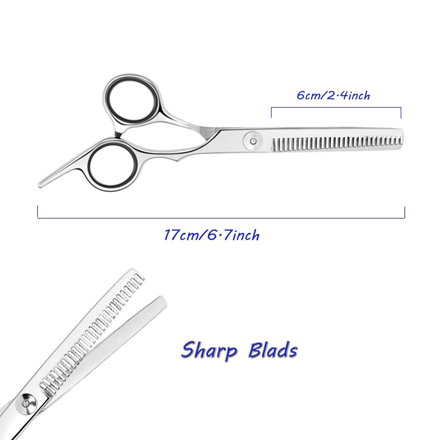 ESSOY Professional Thinning Shears Hair Cutting Teeth Scissors(6.7-Inches),Stainless Steel Haircut Scissor with Fine Adjustment Screw for Home Salon,Barber Hairdressing Scissor for Women Men Kids