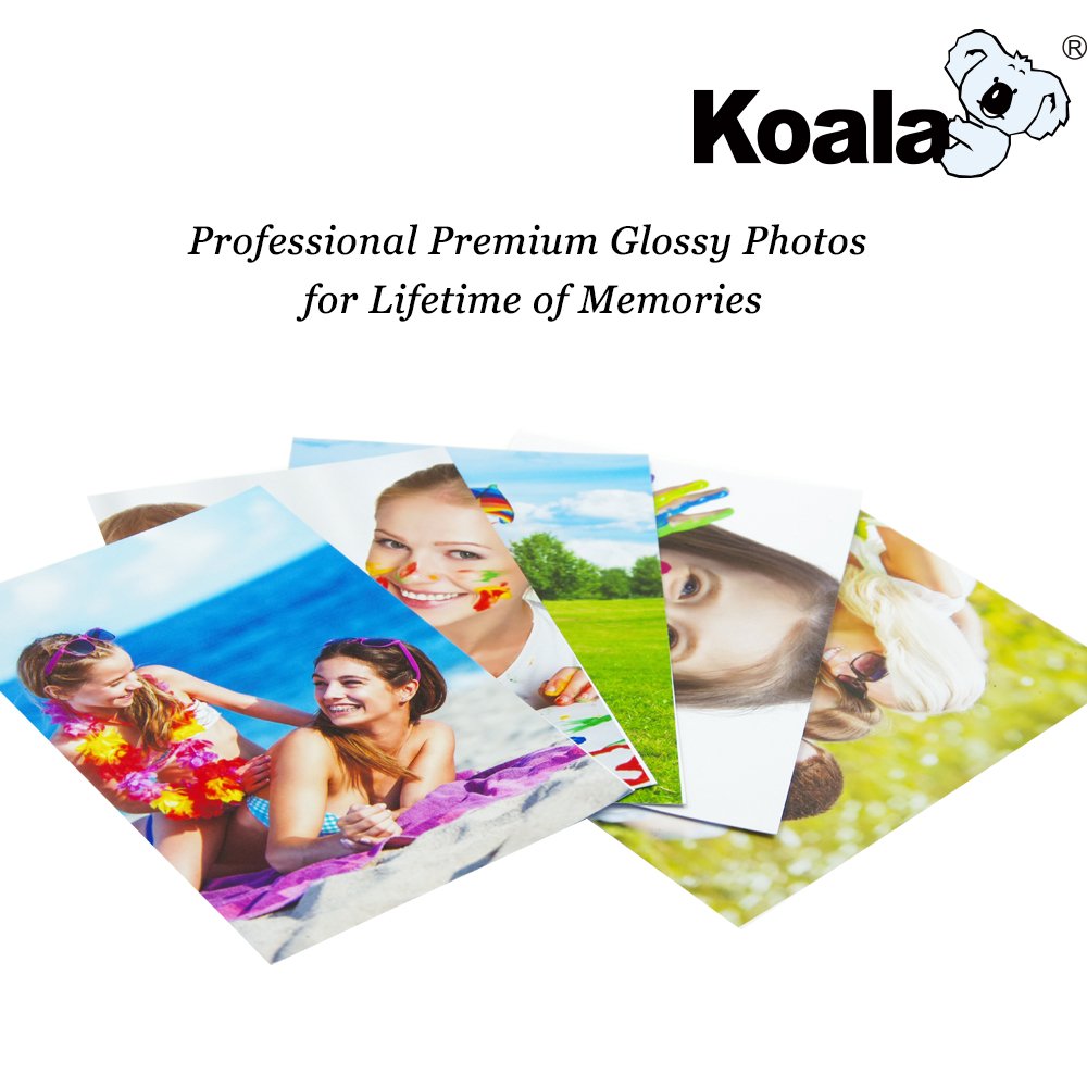 KOALA Glossy Photo Paper A4 Size 250gsm 50 Sheets with Premium High Glossy Advanced Resin Coated for Canon Hp Epson Inkjet Printer