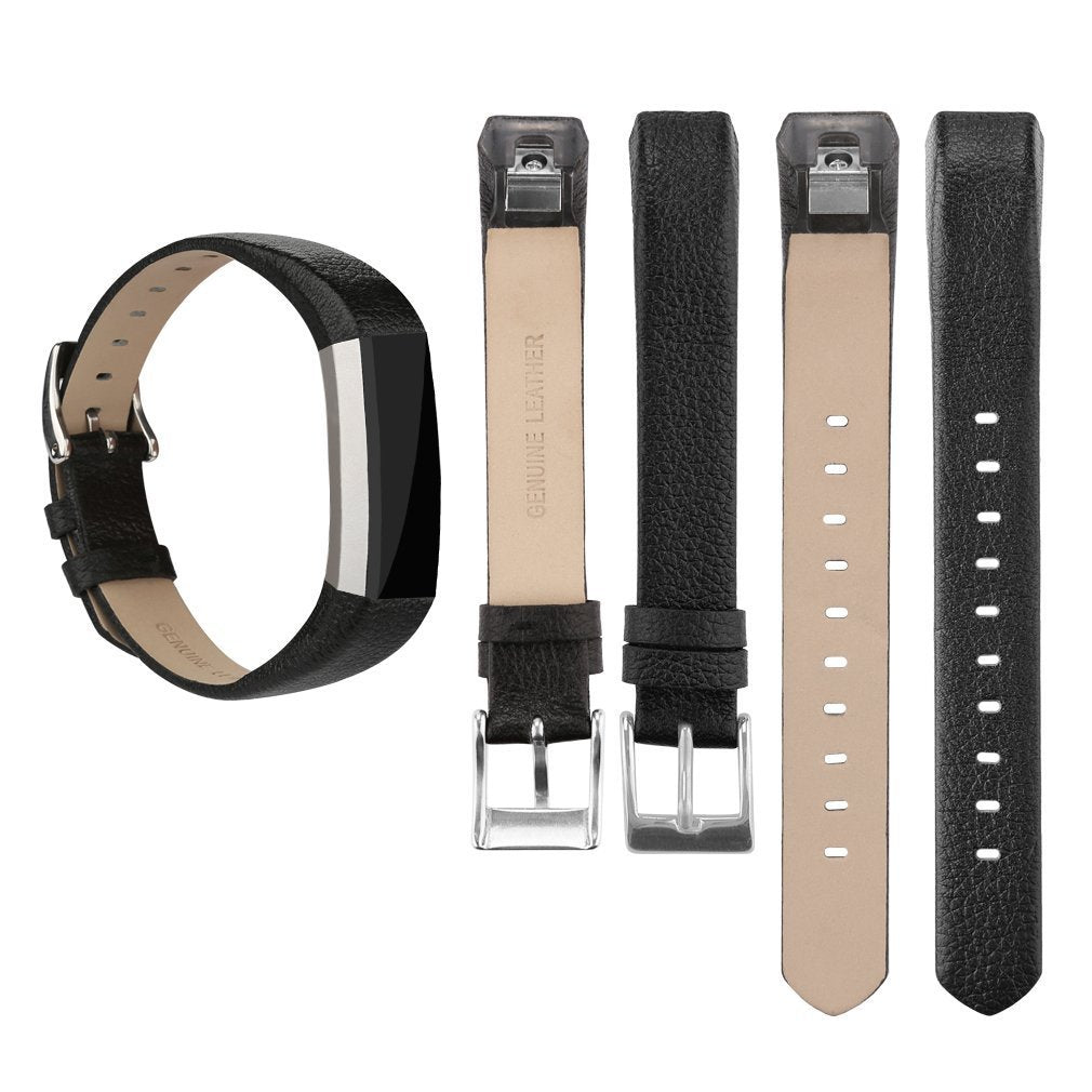 Tobfit For Fitbit Alta Strap Alta HR Leather Straps, Adjustable Replacement Straps for Fitbit Alta and Fitbit Alta HR (z Black)