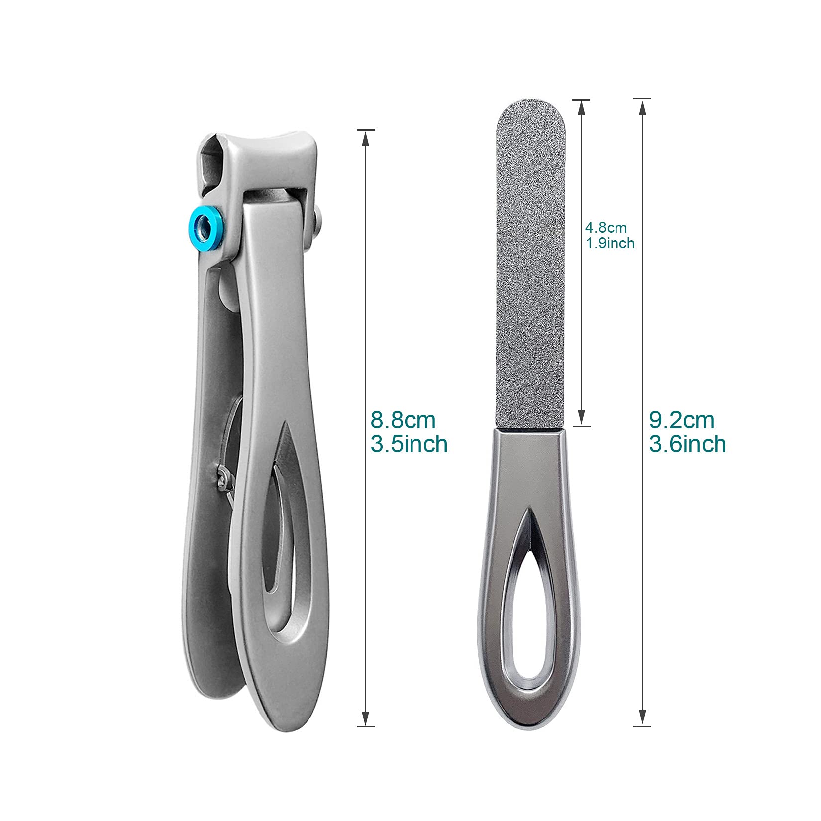 VOGARB Nail Clippers for Thick Nails Wide Jaw Opening Fingernail Toenail Cutter with Nail File Set for Ingrown Tough Nail Extra Large Trimmer for Men,Women,Adult,Seniors,Deluxe Sturdy (M2P007S)