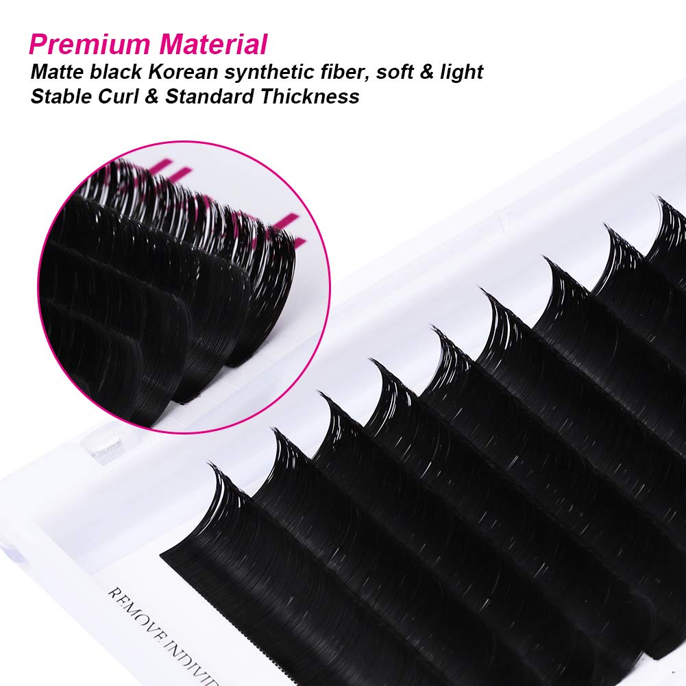 FADLASH Easy Fan Lashes CC Curl 0.03 9-17mm Mixed Length Russian Lashes Natural Look Self Fanning Eye Lashes Automatic Blooming Russian Eyelashes Extensions(0.03-CC-917)