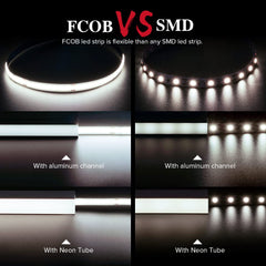 BTF-LIGHTING FCOB USB LED Strip 2m 320LEDs/m Natural White 4000k COB FOB LED Strip DC5V Without Dimmer RA>90 Flexible High Density for TV PC Backlight Bedroom DIY Interior Decoration