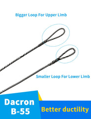 longbowmaker B-55 Dacron Bow String 44-66 Inchens Replacement Bowstring for Traditional and Recurve Bow (12 strands(up to 40lbs), AMO 56 inches(actual 52 inches))