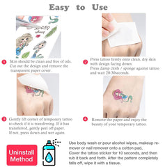 10 Sheets Easter Temporary Tattoos for Kids,200and PCS Kids Tattoos Waterproof Fake Tattoos Easter Eggs Chicken Rabbit Face Tattoo Stickers for Kids Party Bag Fillers Kids' Tattoo Easter Party Favours