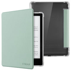 CoBak Case for 6.8 inches Kindle Paperwhite - New PU Leather Cover and Clear Soft Silicone Back Cover with Auto Sleep Wake Feature for Kindle Paperwhite Signature Edition (11th Gen 2021), Agave Green