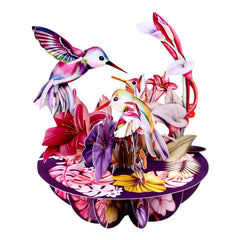 SANTORO Pirouette, 3D Pop Up Greeting Card - Hummingbirds (Blush) - For Her, Him, Mum, Wife, Sister, Daughter, Birthday, Bird Lovers   Thank You Cards For Teacher   Get Well Soon Card