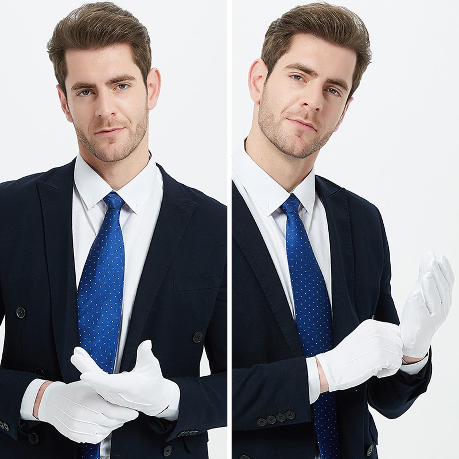 YSFVNP White Gloves Fancy Dress， Stitched White Gloves, Soft Moisturizing Gloves Suitable for Coin Handling Services Parade Formal Guard Police Wedding Formal Tuxedo Jewelry Inspection