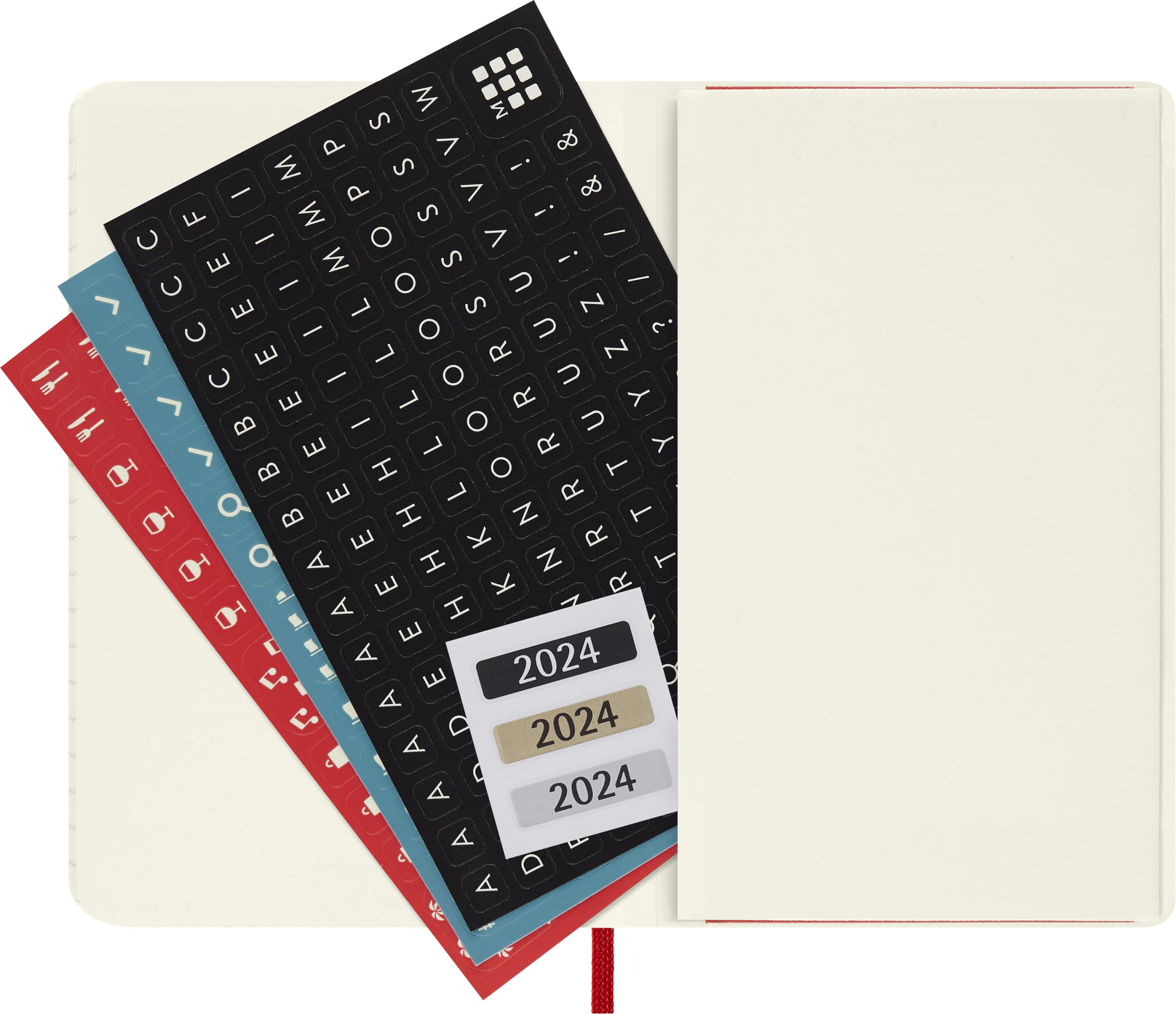 Moleskine Weekly Agenda with Space for Notes 12 Months 2024, Agenda 2024, Size Pocket 9x14, Soft Cover and Elastic Closure, Colour Scarlet Red