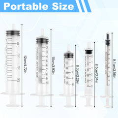 Syringe Set, 1ml 3ml 5ml 10ml 20ml Plastic Syringe, Feeding Syringe for Pets, Liquid Measuring Syringe Tools, Syringe for Labs, Animal Feeding, Dispensing, Watering (No Needle, 5 PCS)