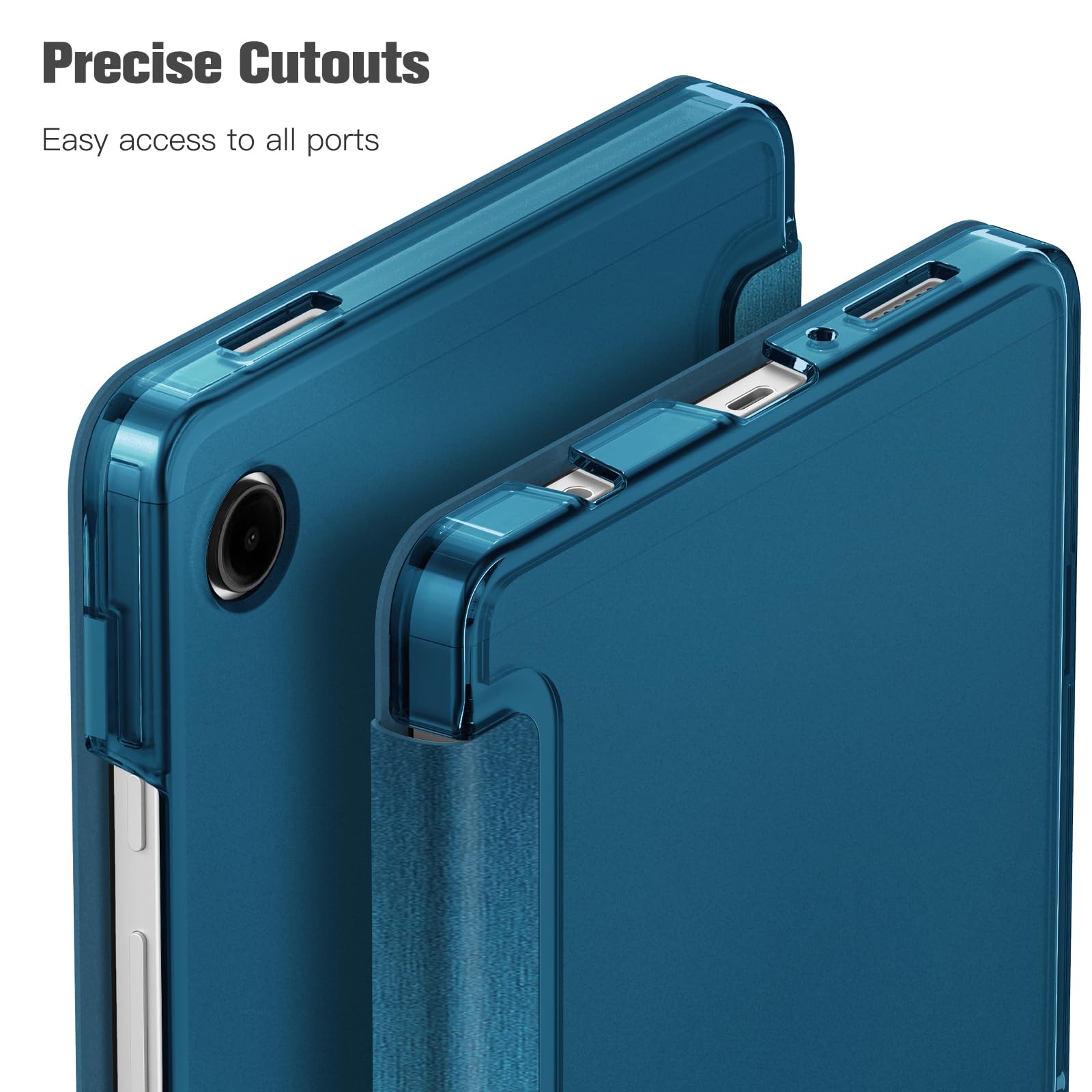 FINTIE Case for Samsung Galaxy Tab A9 8.7 Inch 2023, Ultra Thin Protective Case with Translucent Back Cover for Tablet A9 8.7 SM-X110/X115/X117, Peacock Blue