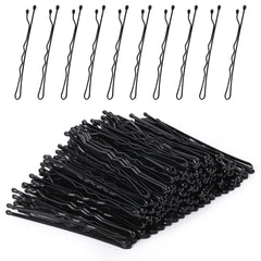 Laicky Bobby Pins, 200Count Black Hair Pins Hairpins with Box for Women Lady Girls Kids Hair Grips Invisible Wave Hairgrip Barrette Hairclip Bulk Hair Accessories (Black 5.2CM)