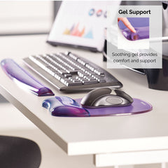 Fellowes Crystals Gel Mouse Mat with Wrist Support, Purple, 9 inches*7.5 inches