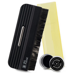 BIG FUDGE Vinyl Record Brush & Stylus Gel - No Scratch Anti-Static Carbon Fibre Record Cleaning Kit - Professional Cleaner for Dust & Debris